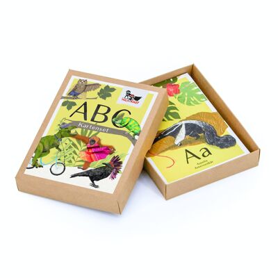 ABC-Kartenset mit Tieren, Geschenk zur Einschulung