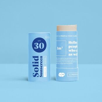 Crème solaire solide SPF 30 - Cosmétique naturelle - sans plastique 1