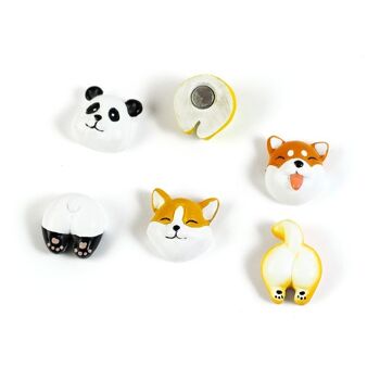 Aimants LES MIGNONS - panda - shiba - renard 3