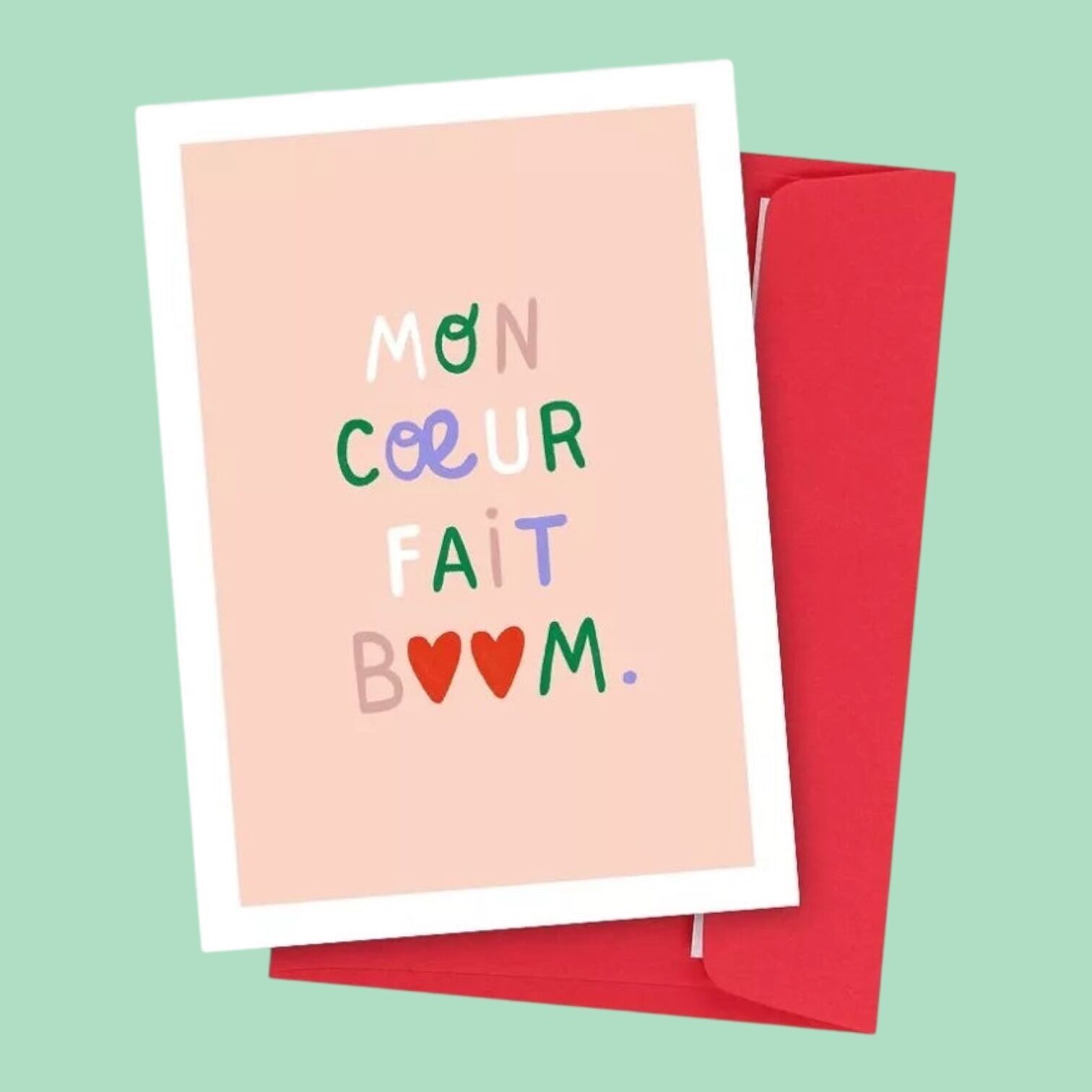 Postkarte Mein Herz macht Boom