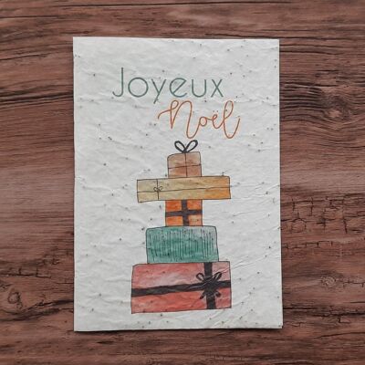 Carte à planter – Joyeux Noël (cadeaux)