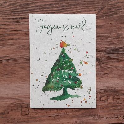 Carte à planter – Joyeux Noël (sapin)