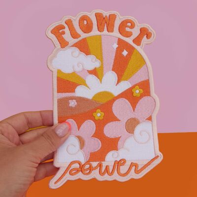 Flower power XL iron-on patch