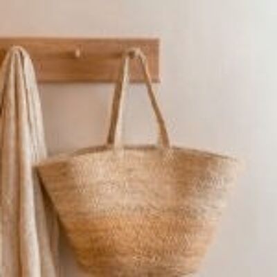 Block Design Jute Basket Natural