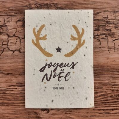 Carte à planter – Joyeux Noël et Bonne Année