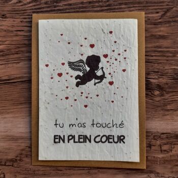 Carte à planter – Tu m’as touché en plein coeur 1