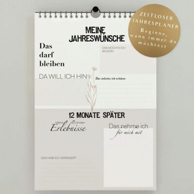 2024 Jahresplaner DIN A3 , Monatsplaner, Wandkalender, Bullet Journal, Zeitloser Kalender