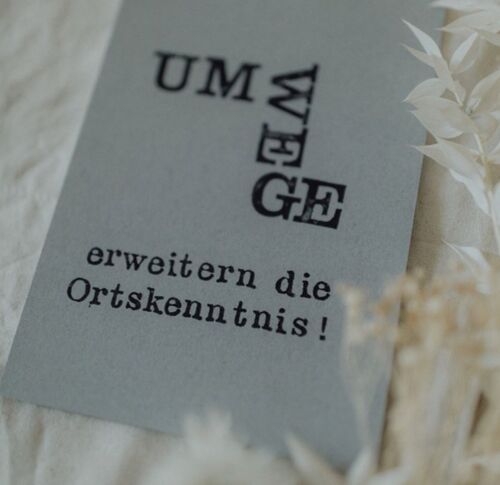 Gestempelte Postkarte "Umwege"