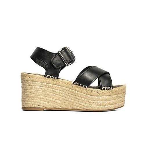 Sandalias de cuña Cala Saona Negro