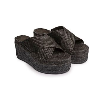 Sandales compensées Portitxol Noir 2