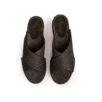 Sandales compensées Portitxol Noir 3
