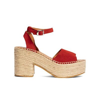Heeled sandals Es Canar Red