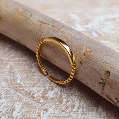 Anillo ajustable de plata para mujer, joyería de moda, chapado en oro