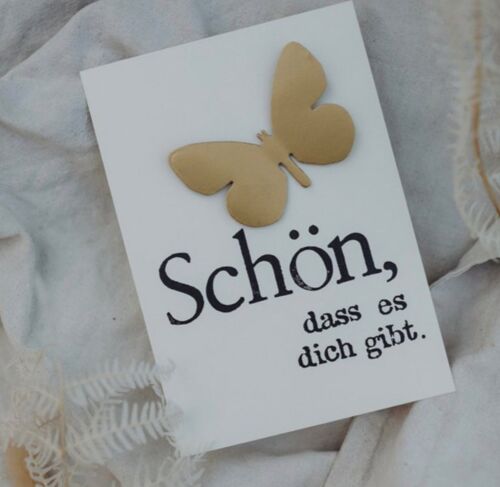 Gestempelte Postkarte "Schön, dass es dich gibt"