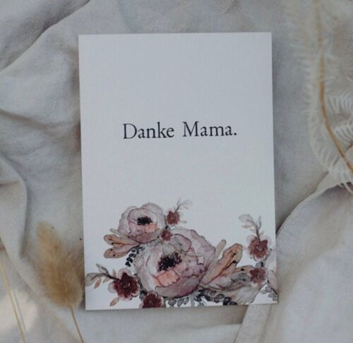 Gestempelte Postkarte "Danke Mama"