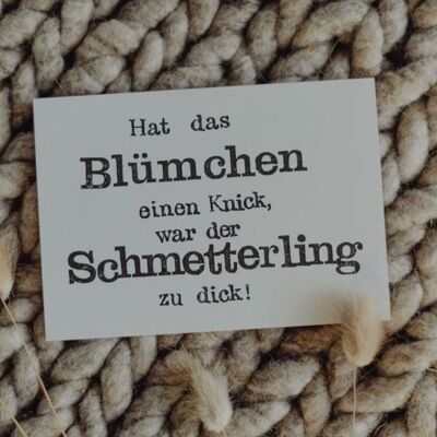Gestempelte Postkarte "Blümchen & Schmetterling"