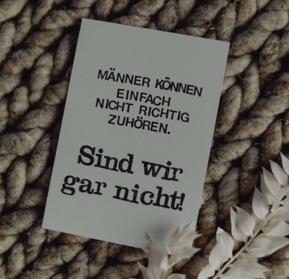 Cartolina timbrata "Gli uomini non possono ascoltare".