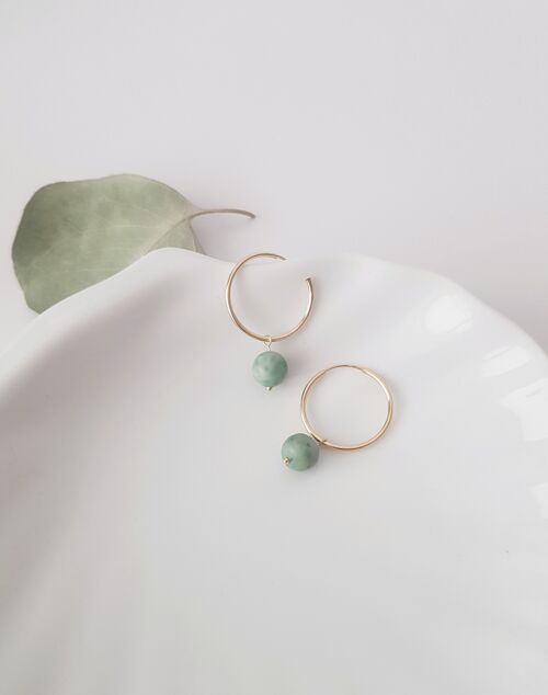 Green Pearl 14k Gold Filled Earrings