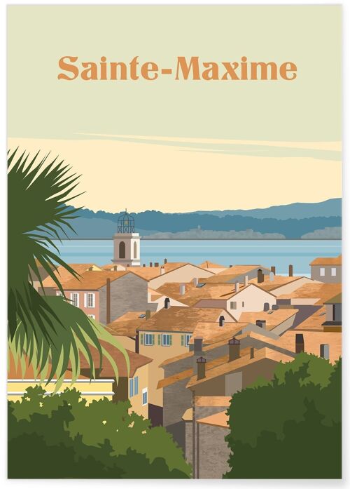Affiche illustration de la ville de Sainte-Maxime