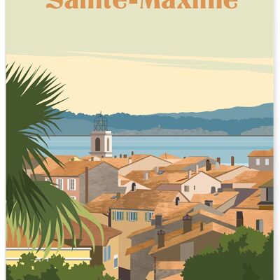 Illustration poster of the city of Sainte-Maxime