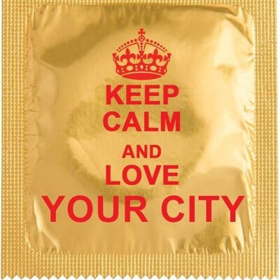 Préservatif: CUSTO Keep Calm and love "YOUR CITY"