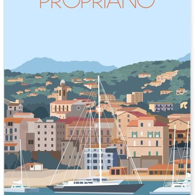 Illustrationsplakat der Stadt Propriano