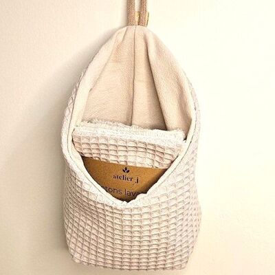 Washable cotton pads with storage basket