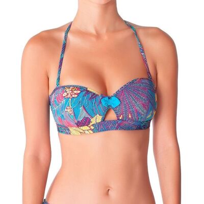 EIGHT TROPICAL JUNGLE BANDEAU BIKINI TOP