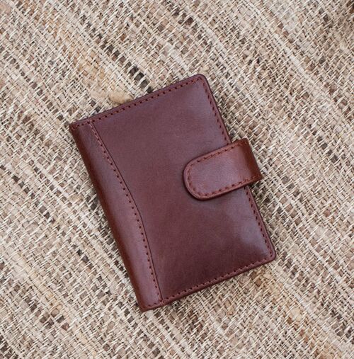 VT Luxury Vintage Brown Leather Travel RFID Card Holder - 9801BRN