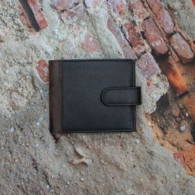 Alpha Leather Men's Black RFID Safe Bifold Wallet - 364