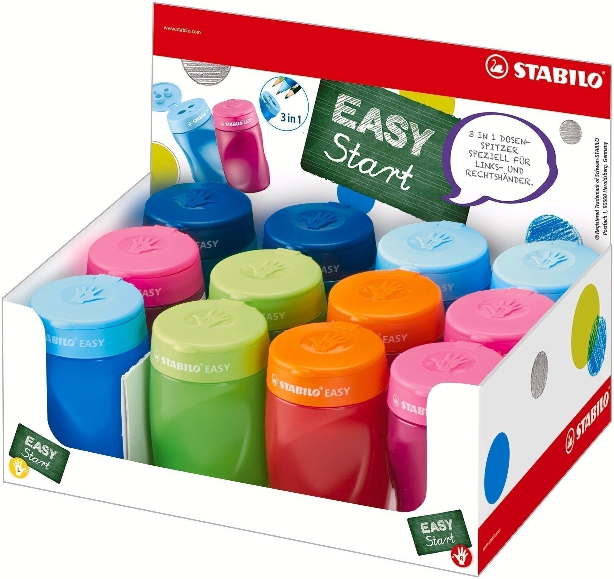 Présentoir x 12 taille-crayons STABILO EASYsharpener