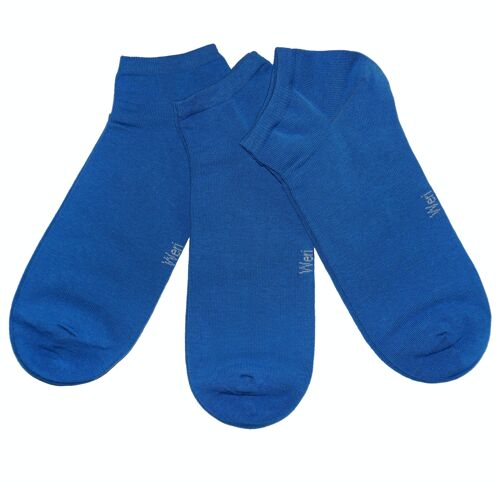 Sneaker Socks for Men 3-Pair Set >>Royal Blue<< Plain color ankle cotton short socks soft cotton
