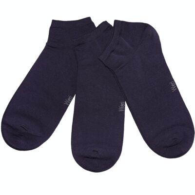 Set 3 paia di calzini sneaker da uomo >>Aubergine<< Calzini corti in cotone tinta unita alla caviglia in morbido cotone