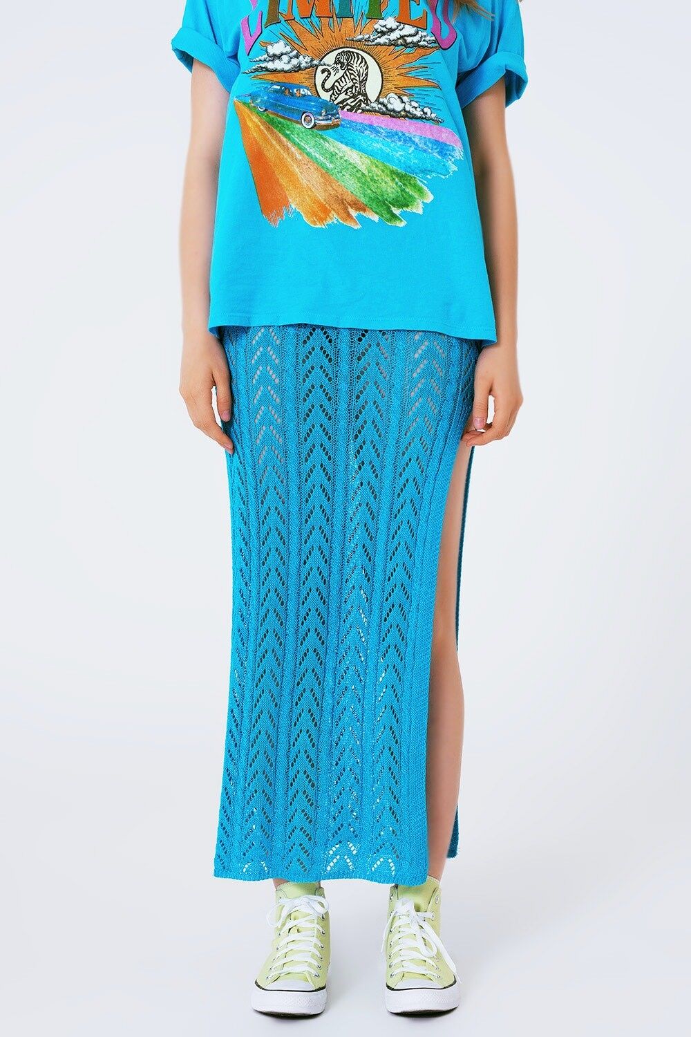 Buy wholesale Crochet Maxi Skirt in Blue
