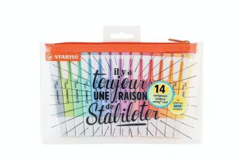 Surligneurs - Trousse x 14 STABILO swing cool Pastel - 100% pastel 1