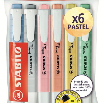 Textmarker - Ecopack x 6 STABILO swing cool Pastel „x6 PASTEL“