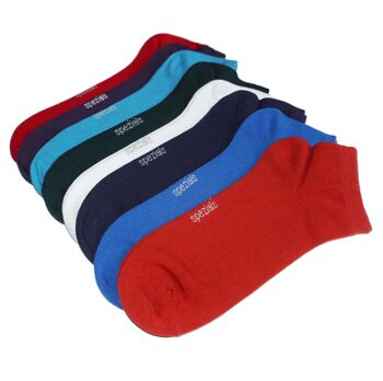 Chaussettes Sneaker pour hommes, ensemble de 3 paires >> bleu marine << chaussettes courtes en coton de couleur unie à la cheville en coton doux 3