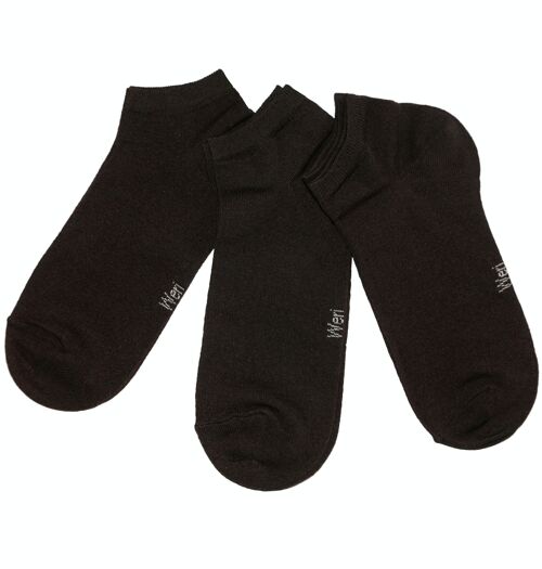 Sneaker Socks for Men 3-Pair Set >>Chocolate<< Plain color ankle cotton short socks
