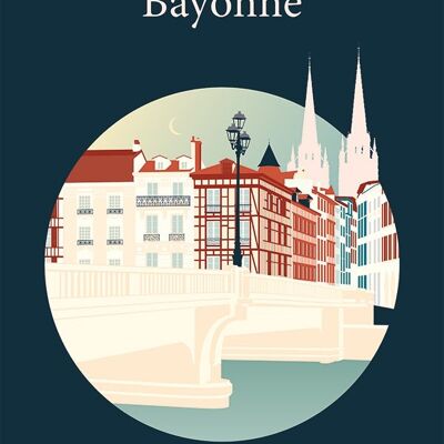 Poster BAYONNE Il Pont Saint Esprit