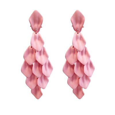 Statement earring Diamond - Soft pink