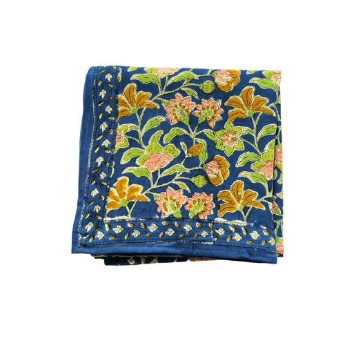 Foulard imprimé “fleurs indiennes” Bohemian Blue Green