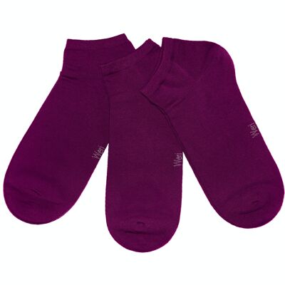 Sneaker-Socken für Kinder und Erwachsene, 3er-Set >>Dahlie<< Einfarbige kurze Knöchelsocken aus Baumwolle