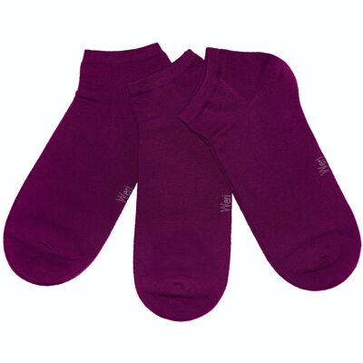 Sneaker Socks for Kids and Adults 3-Pair Set >>Dahlie<< Plain color ankle cotton short socks