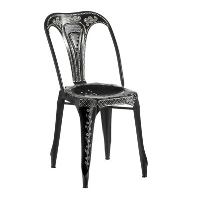 DECORATED BLACK METAL LIVING ROOM CHAIR ST120454