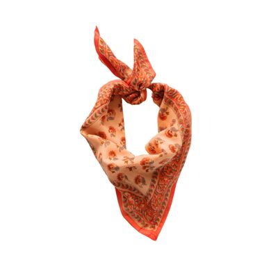 “Indian flowers” printed scarf Dalhia Pink Child