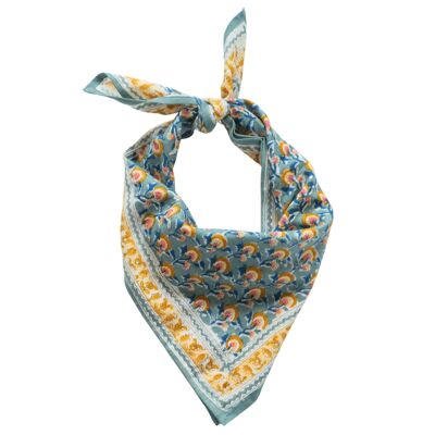 Foulard imprimé “fleurs indiennes” Victorian Blue Green Enfant