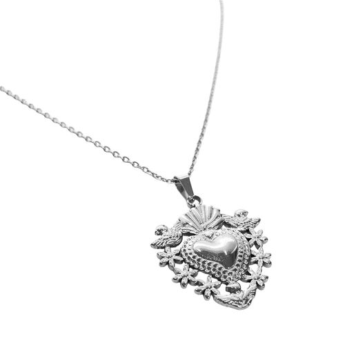 Short necklace heart Fiorie - silver