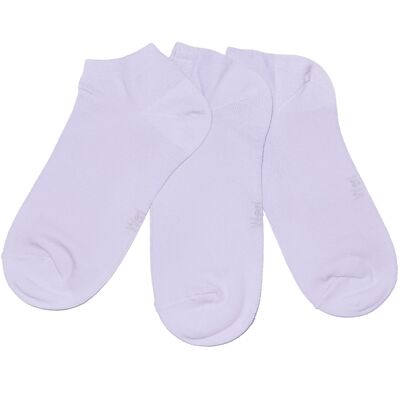 Sneaker Socks for Kids and Adults 3-Pair Set >>Lilac<< Plain color ankle cotton short socks