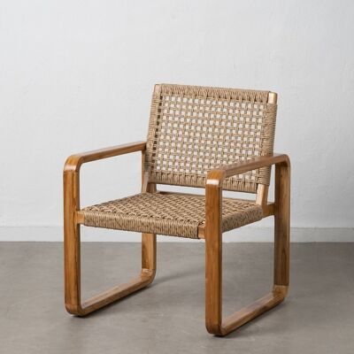 NATURAL ARMCHAIR TEAK WOOD-NATURAL FIBER ST608718