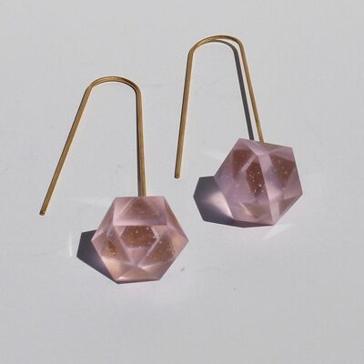 Geo matt gold straight hook earrings